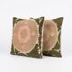 Lot de 2 housses de coussin brodées vintage 61x64 cm