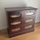 Commode grainetier en bois exotique