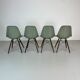 Eames Herman Miller DSW side chairs in seafoam green with imperfections