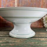 Paire de 2 compotiers en porcelaine blanche et vert