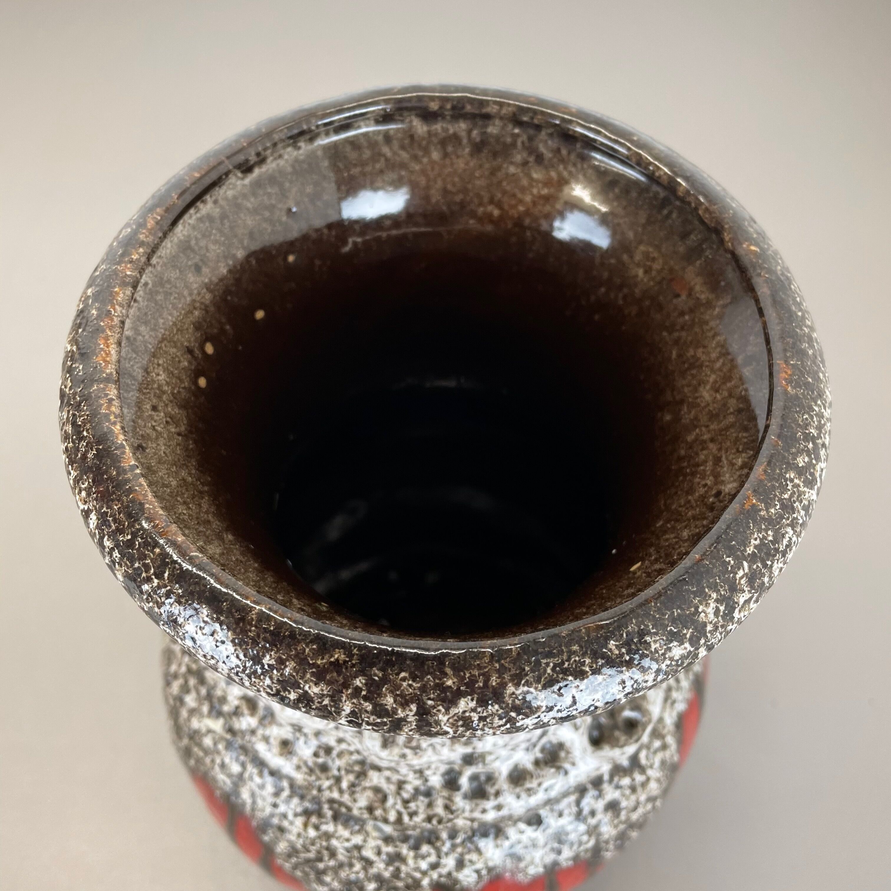 Zig Zag Pottery Fat Lava Vase Made by Scheurich, Germany, 1970s