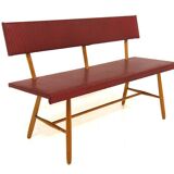 Scandinavian bench in imitation leather, Sweden, 1950