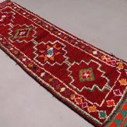 Vintage Turkish  Tribal Runner 330x90 cm veg dye wool rug tribal, handmade