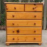 Commode 6 tiroirs en pin massif