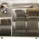 Silver metal housewife modernist model of the 60s (37 pieces)