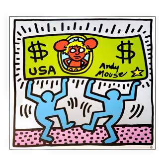 Keith Haring, 1986, original Andy Mouse screenprint