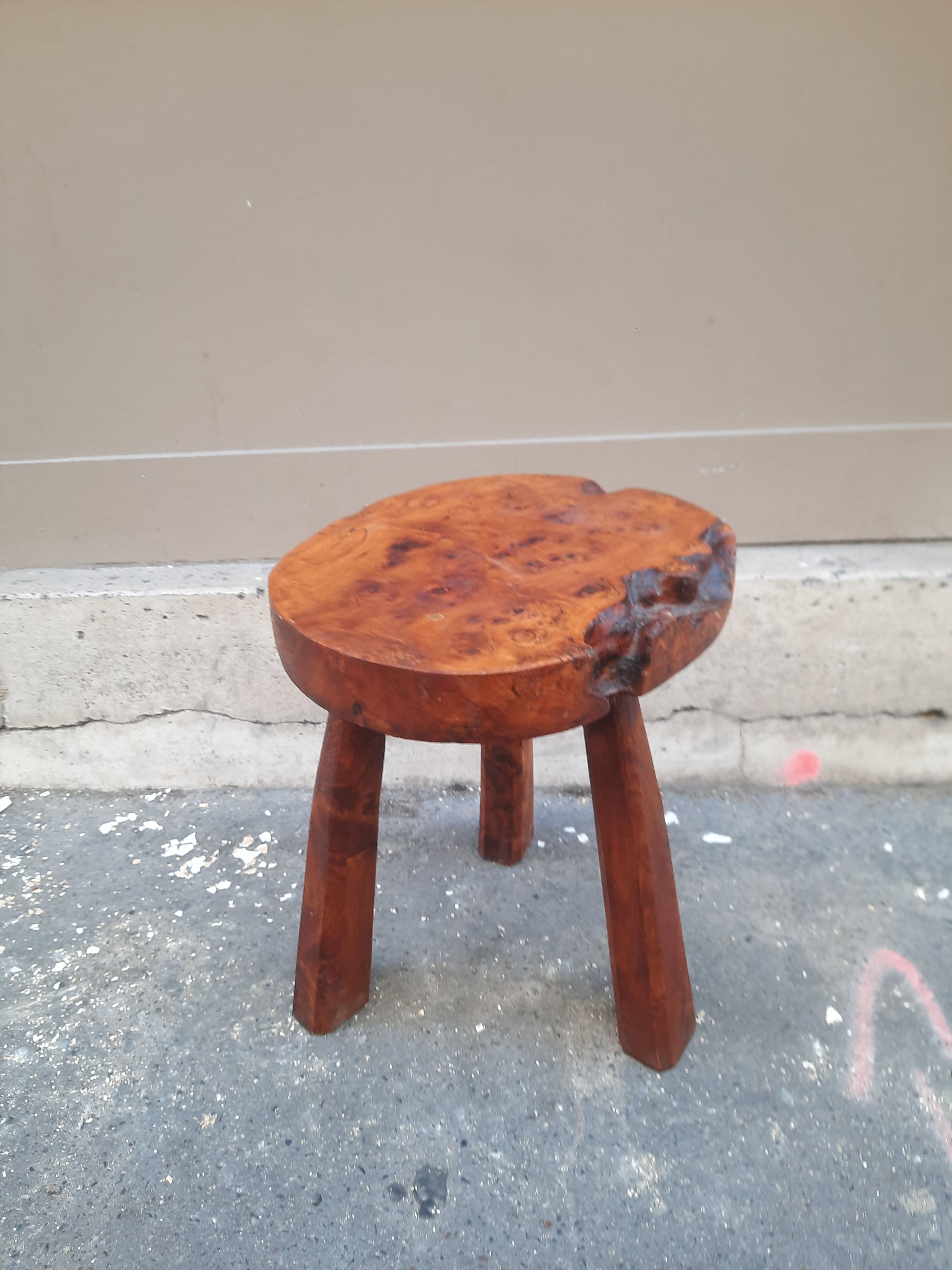 Brutalist style tripod stool