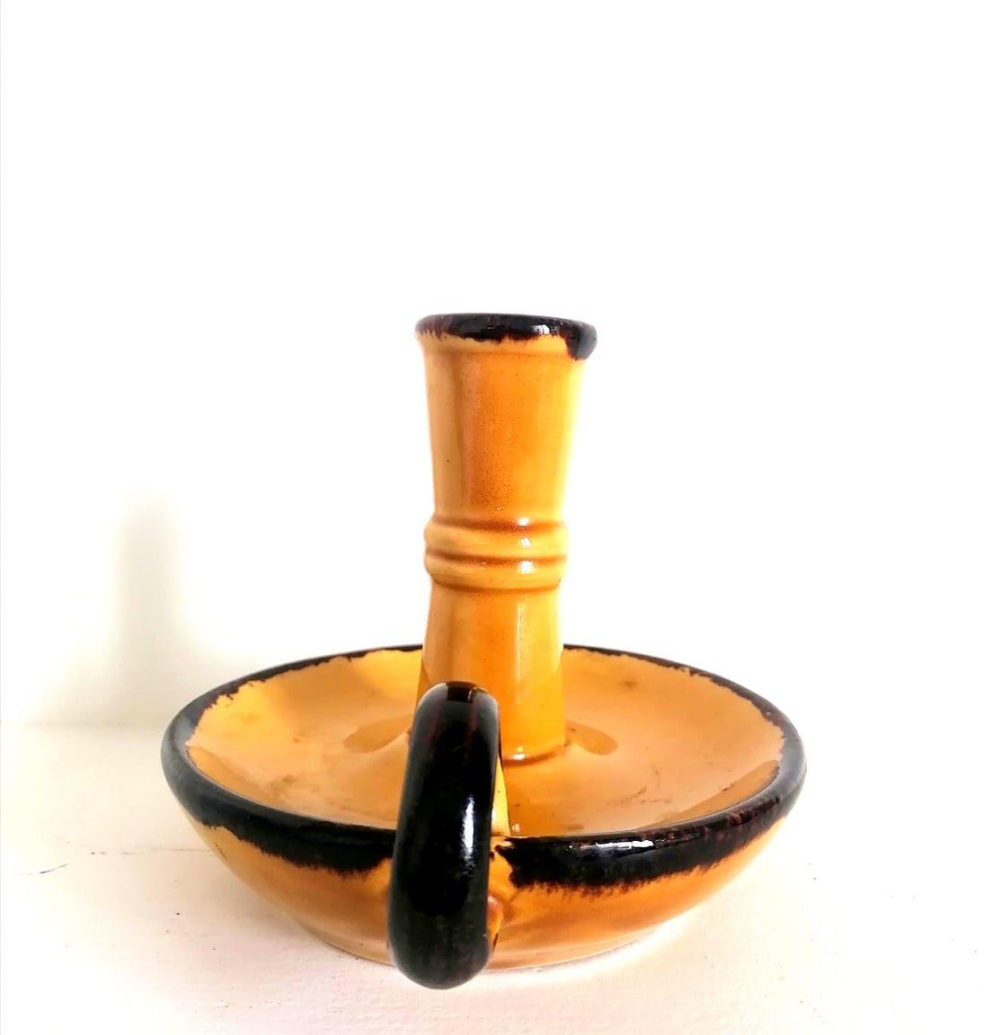 Bougeoir à main en céramique 1960