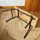 Table basse avec plateau en pin, piètement en métal tubulaire, années 1950