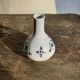 Small vintage white soliflore vase with blue geometric patterns H12