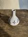 Small vintage white soliflore vase with blue geometric patterns H12