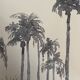 Signed monochrome watercolor painting “sunset over the palm trees”