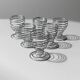 Lot de 6 coquetiers vintage - spirale en métal chromé, design Space Age intemporel, Italie années 1970 - idée cadeau, décoration de table rétro et élégante