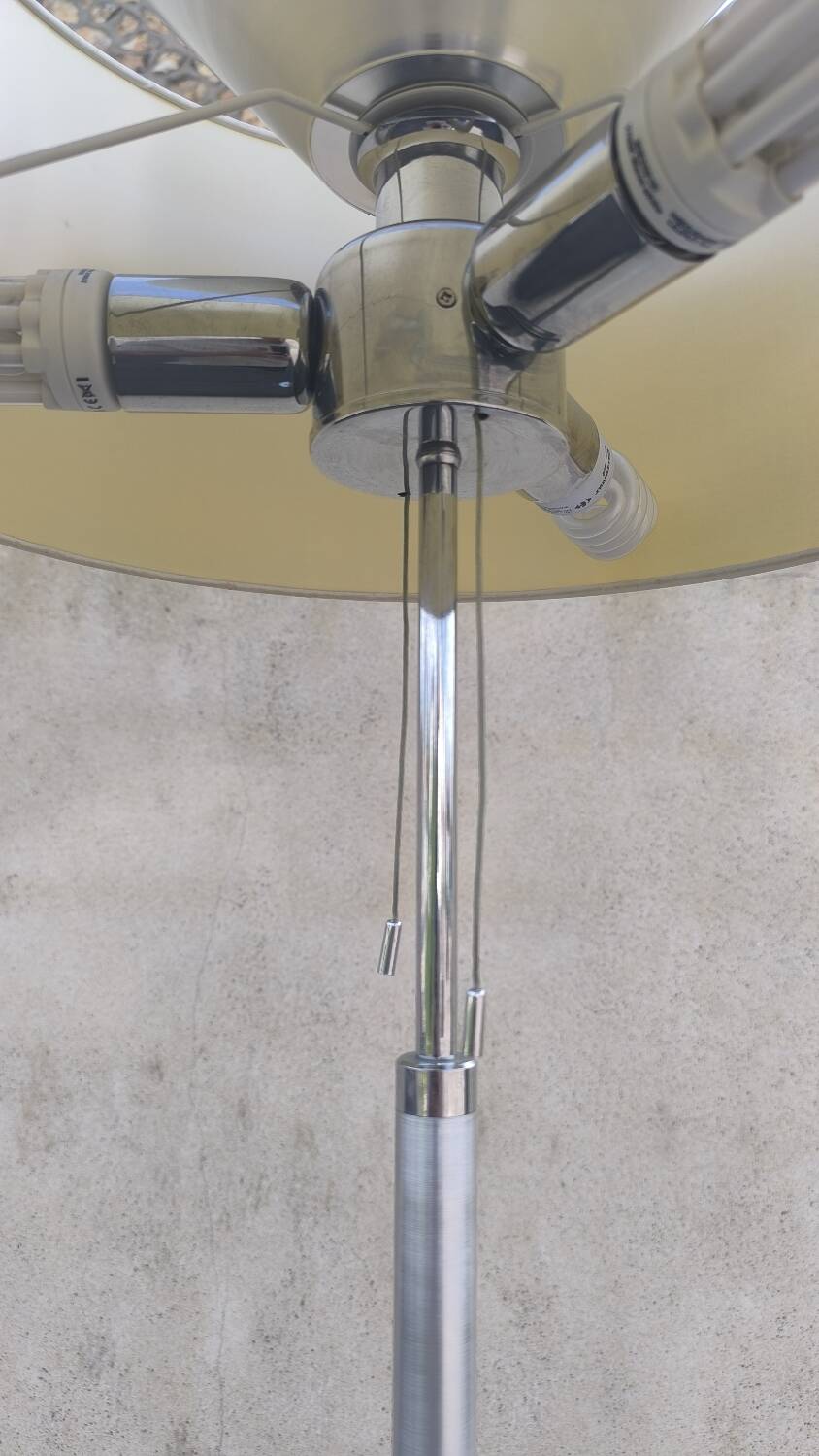 Vintage Floor Lamp with Fabric Shade by Erco, Germany, 1960s