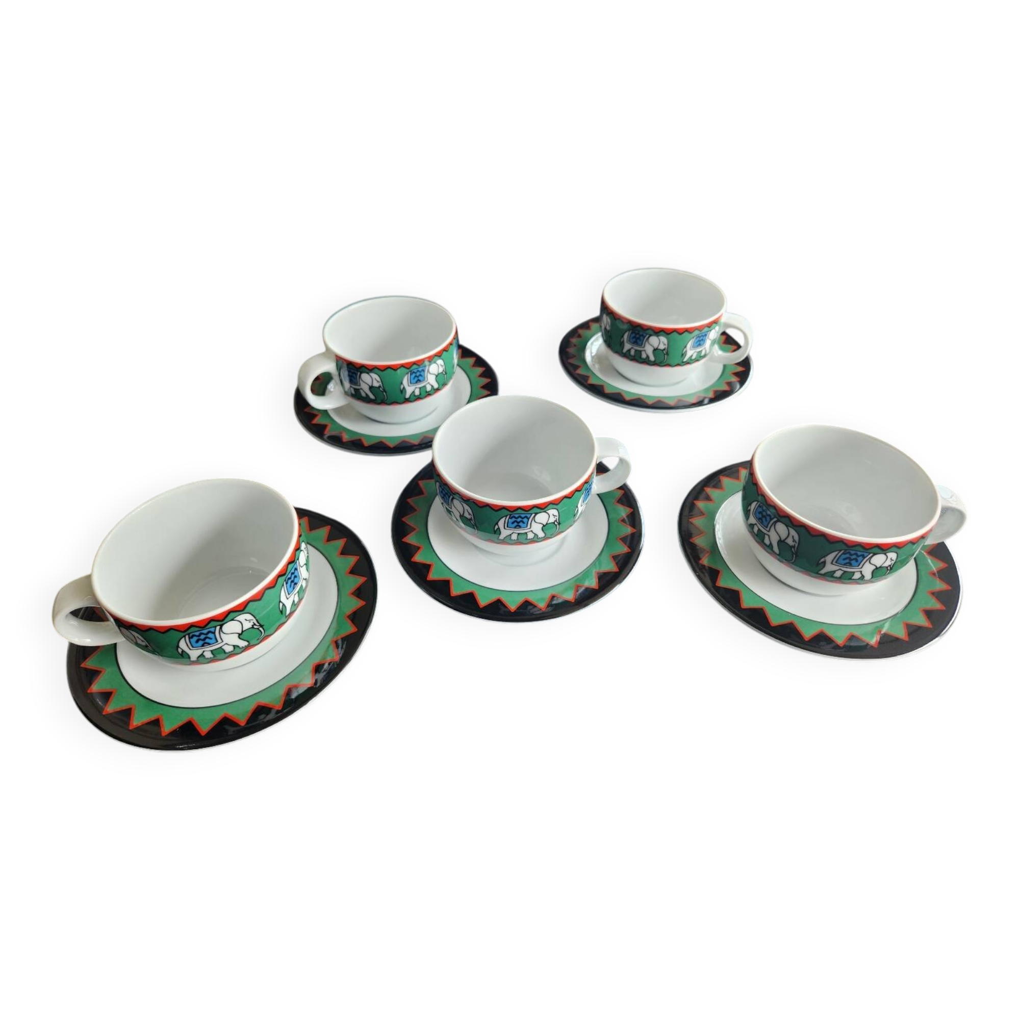 5 cups and saucers by Guy Degrenne