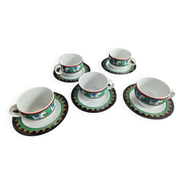 5 tasses et soucoupes Guy Degrenne