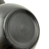 Mid-century set of 3 black bucchero ceramic vases, Sebastiani Italy 1960s