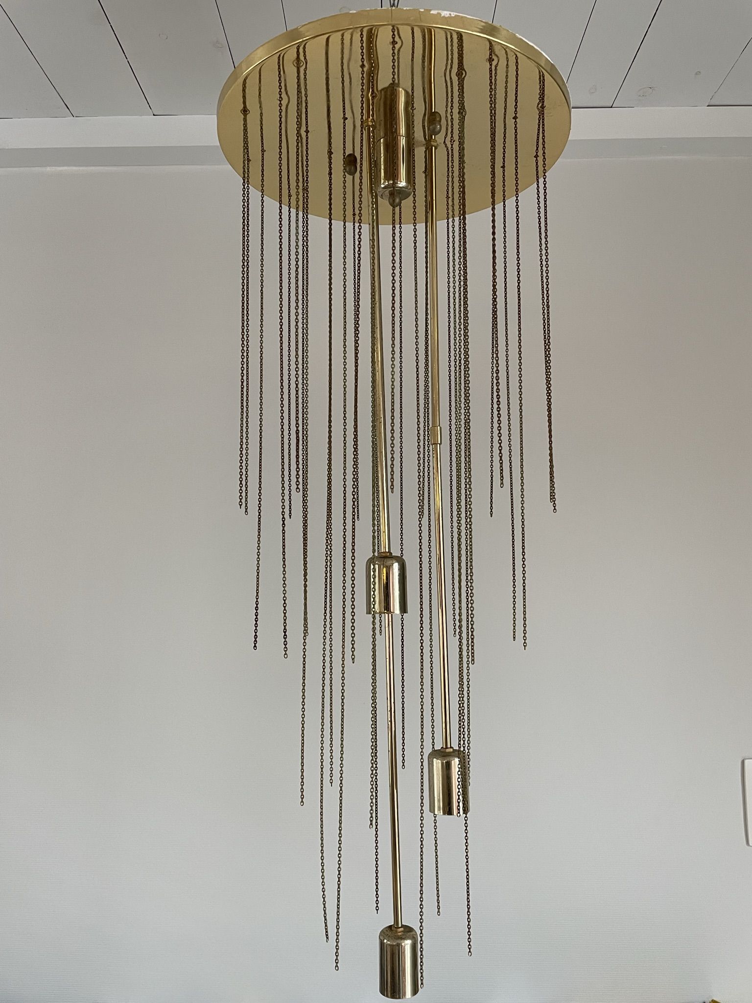 Vintage murano glass leaf chandelier, 1970s