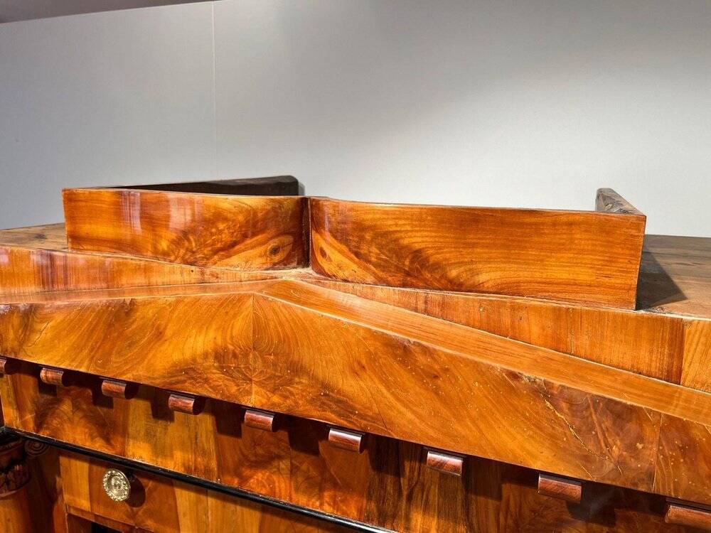 Biedermeier Secretaire in Cherrywood and Maple with Inlays and Brass, South Germany, 1830s