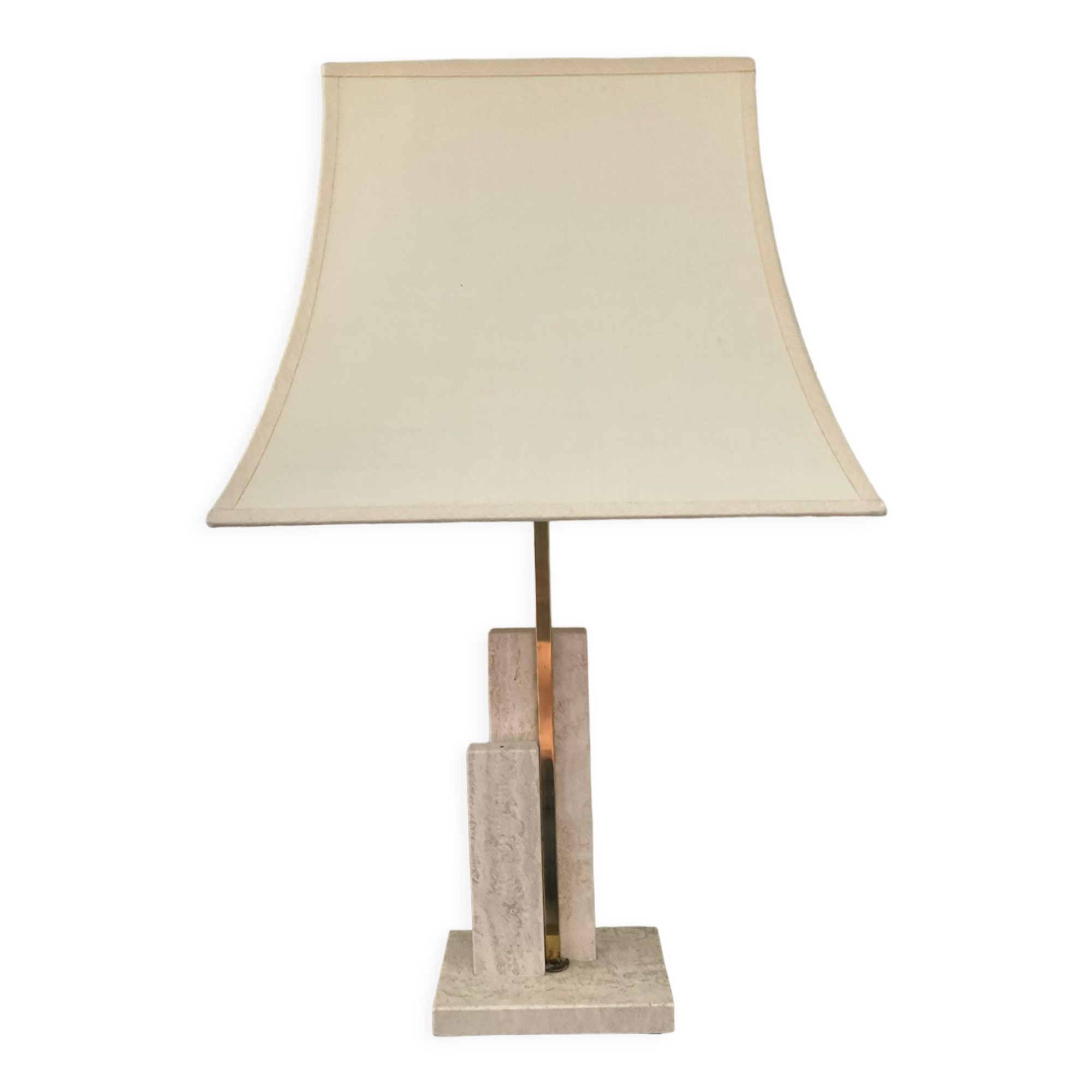 Travertine and brass lamp from the 70s