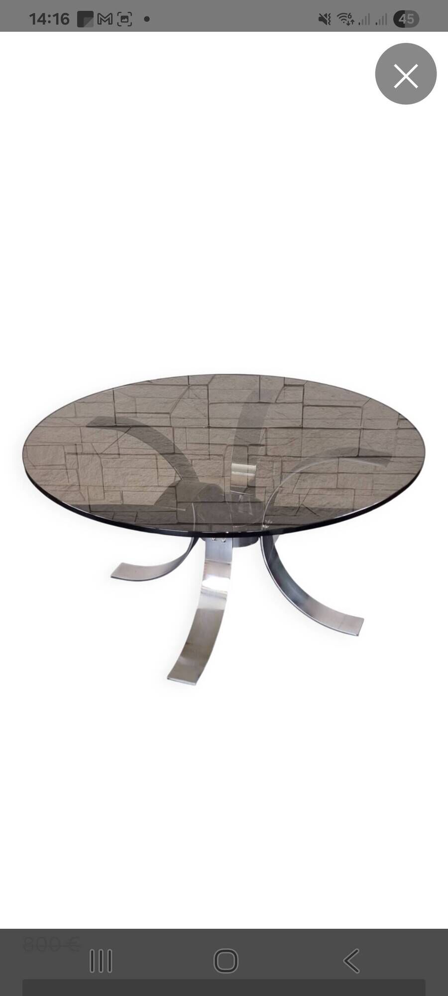 Smoked glass coffee table 1970