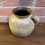 Scheurich 605-16 Brown-Beige Vase or Pot with Handle, West German Mid-Century Ceramics