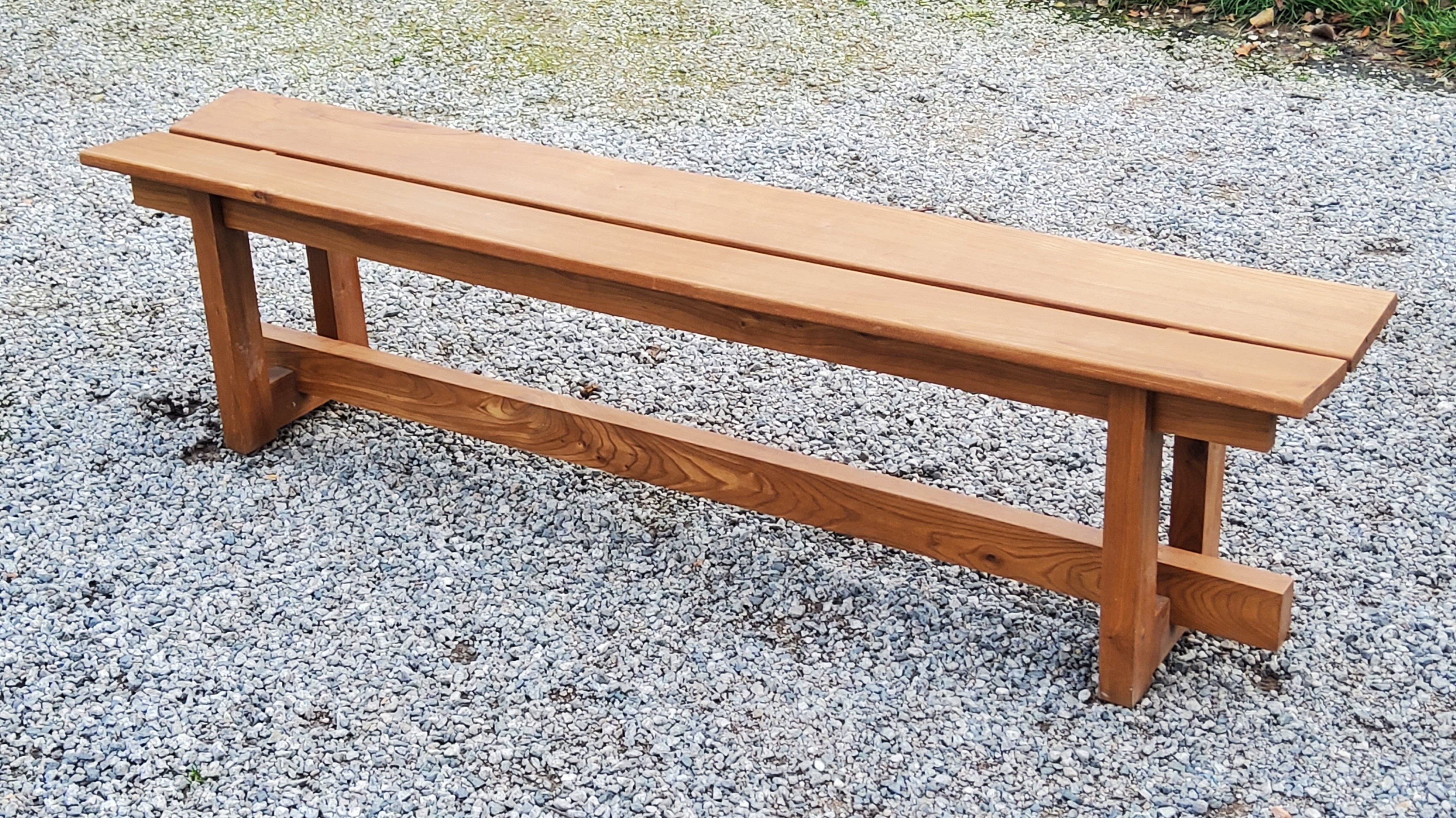 Solid elm bench from the 70s