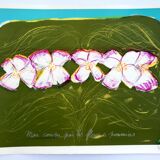 Original lithograph signed by Jean Messagier, May sewn by apple blossoms
