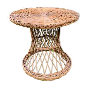 table en osier vintage