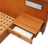 Lit double vintage avec tables de chevet flottantes, fabriqué dans les années 1960