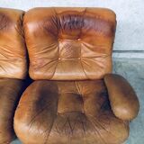 Mid-Century Modern Italian Leather Sectional Sofa by Ipe, Italy, 1970s, Set of 5