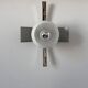Vintage wall lamp, brushed chrome and opaline metal, France 1960s