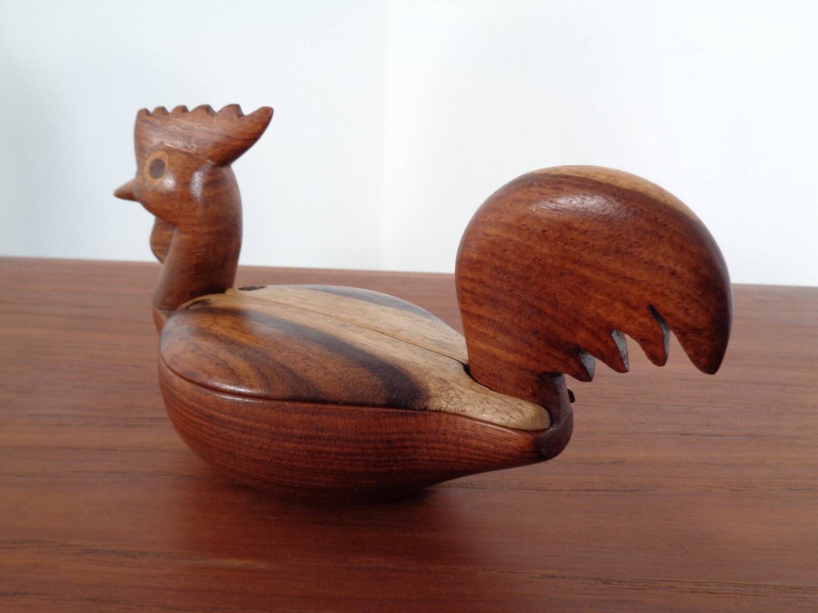 Danish Filigree Teak, Oak, and Rosewood Box, 1960s
