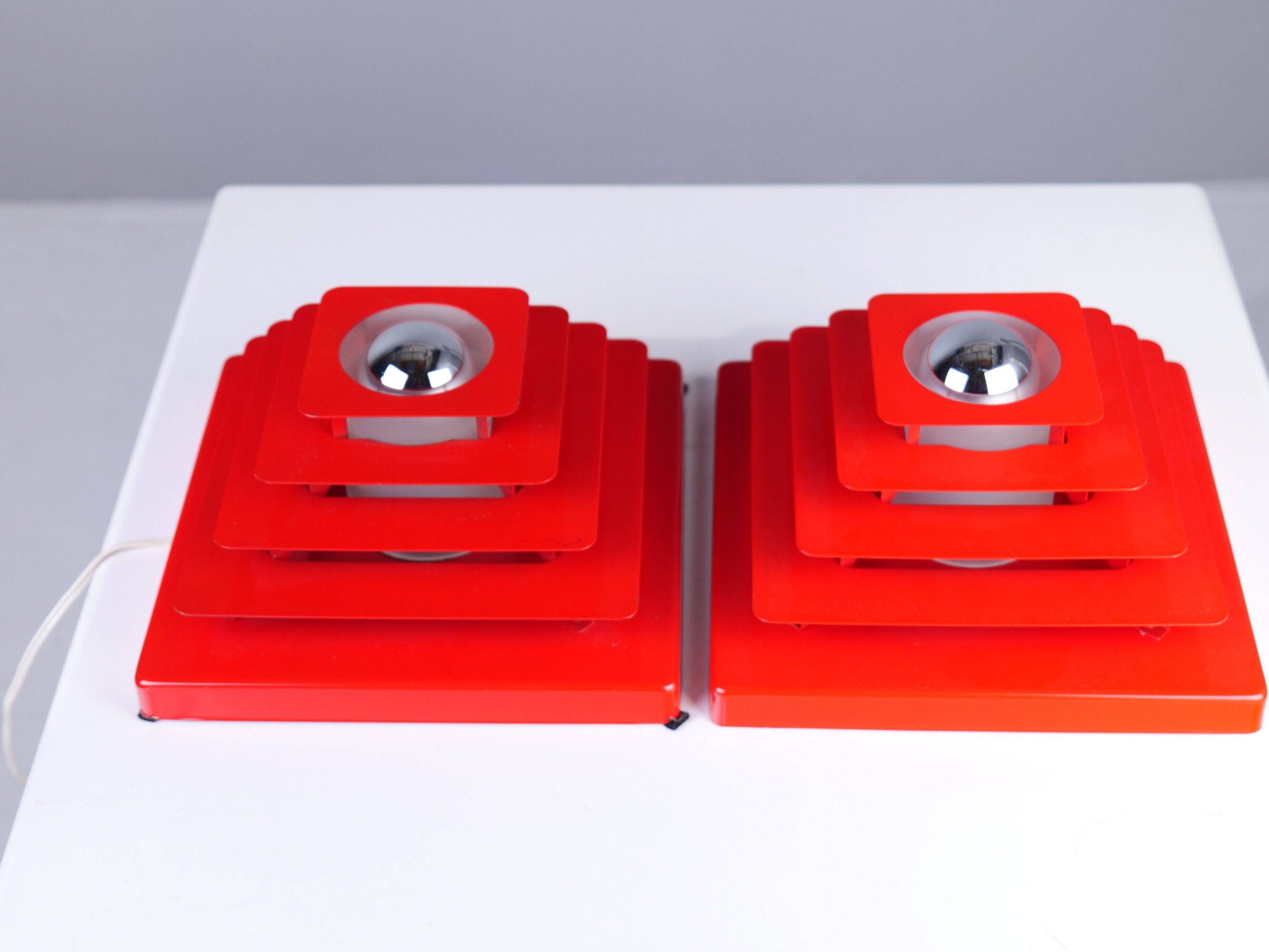 vintage german space age wall lamps set of 2