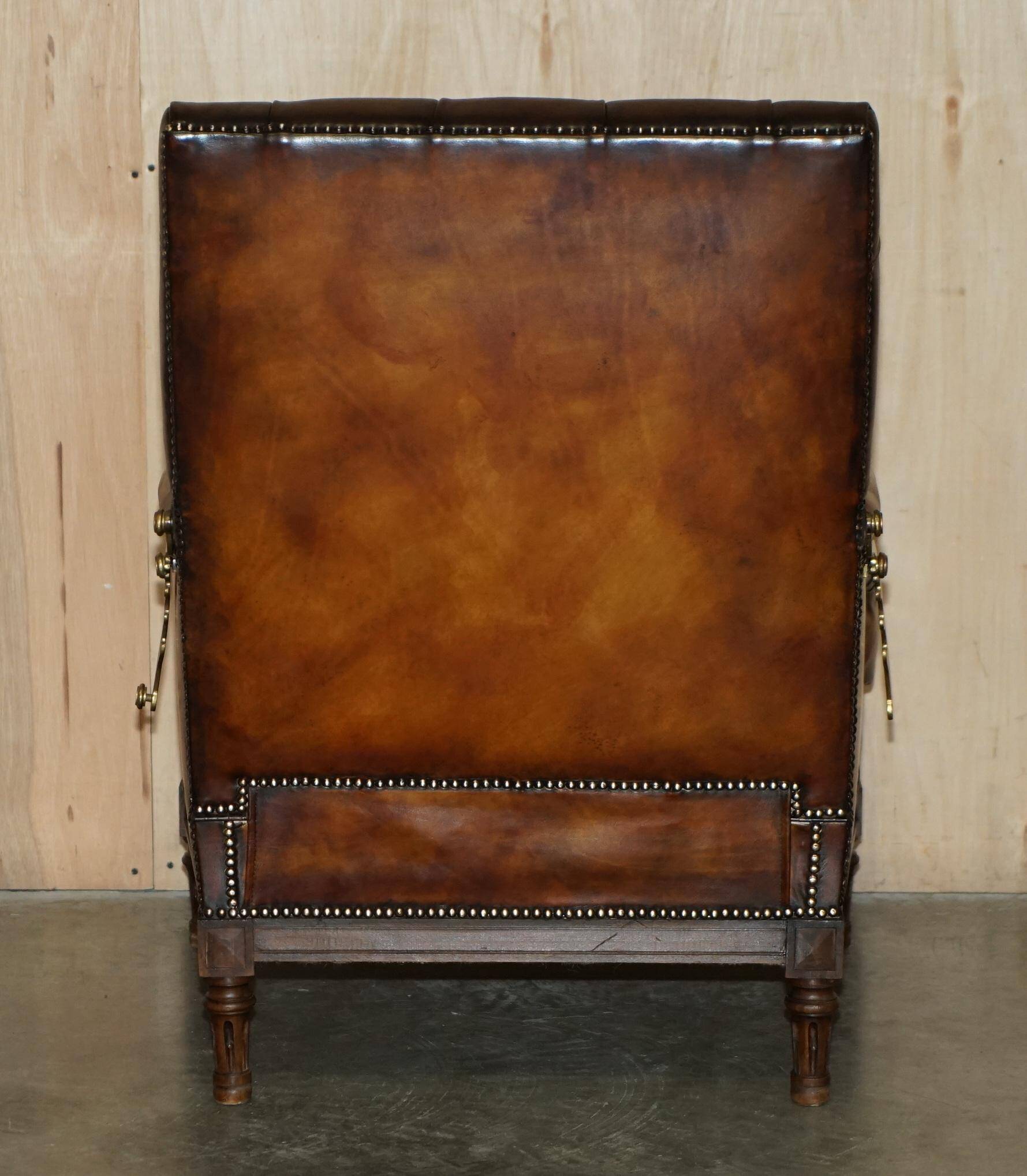 Fauteuil Club Chesterfield en Cuir Teint à la Main