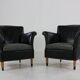 Ensemble de deux fauteuils club en cuir design danois