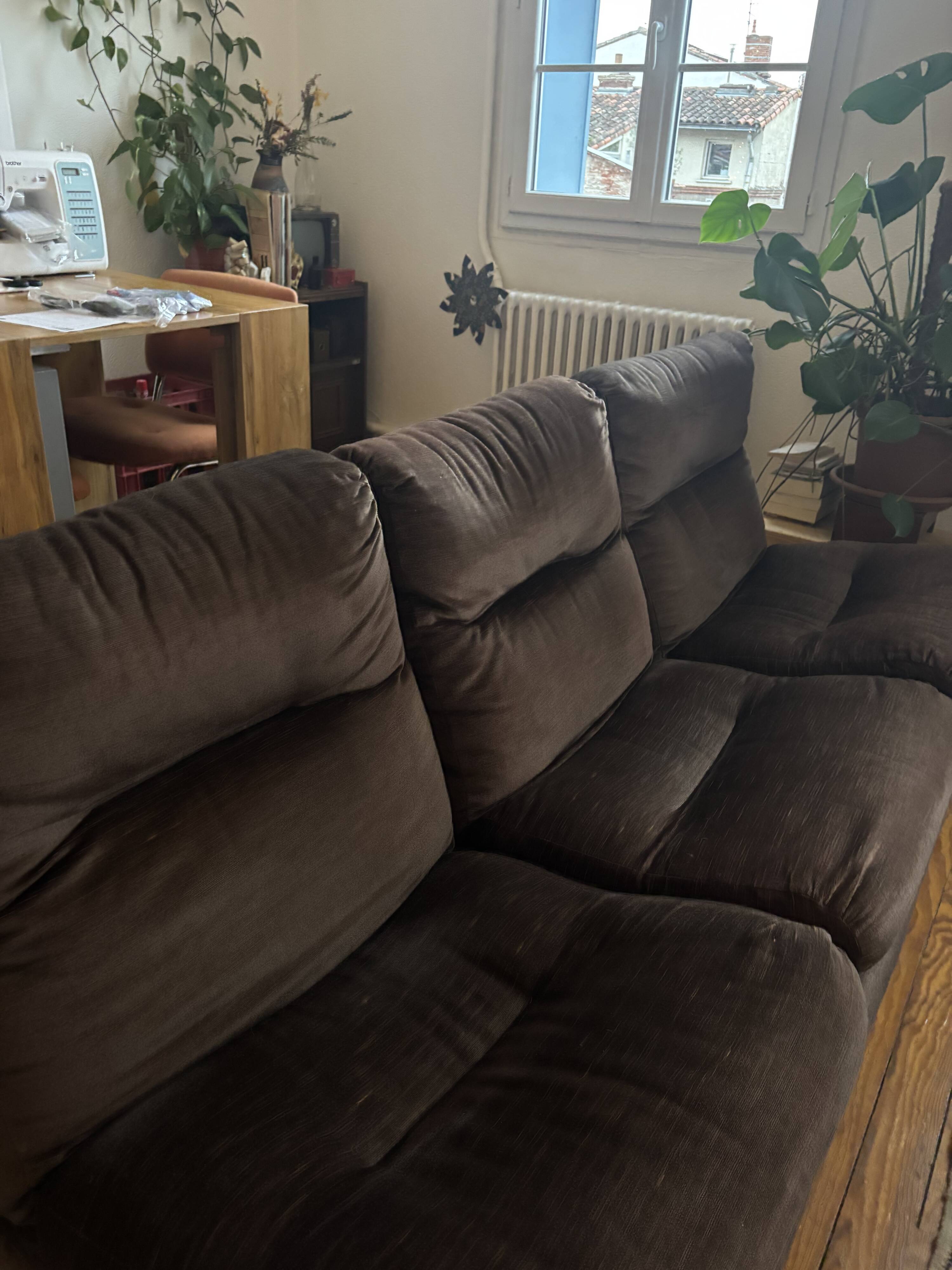 Albany canapé by Ligne Roset attributed to Michel Ducaroy – bison velvet – 1976