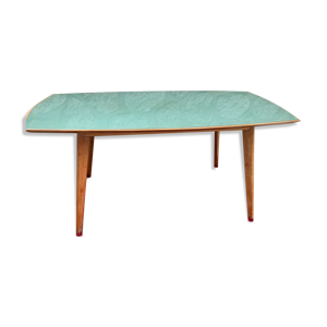 Table à manger vintage dessus opaline verte années 1960´