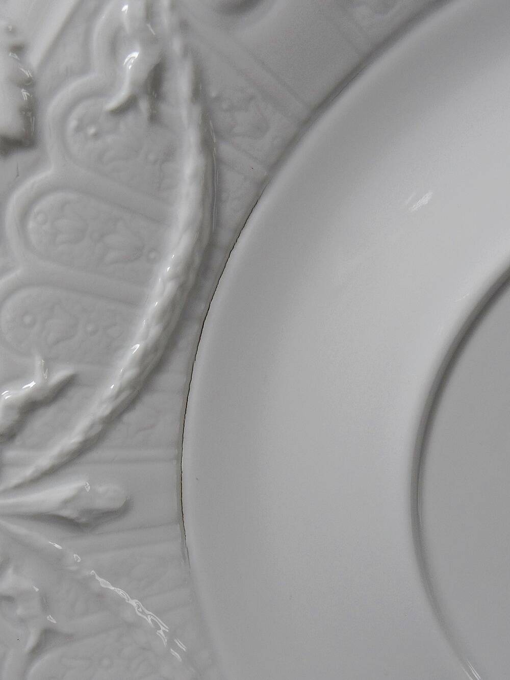 Very large centerpiece dish Lafarge & Co Limoges porcelain vintage