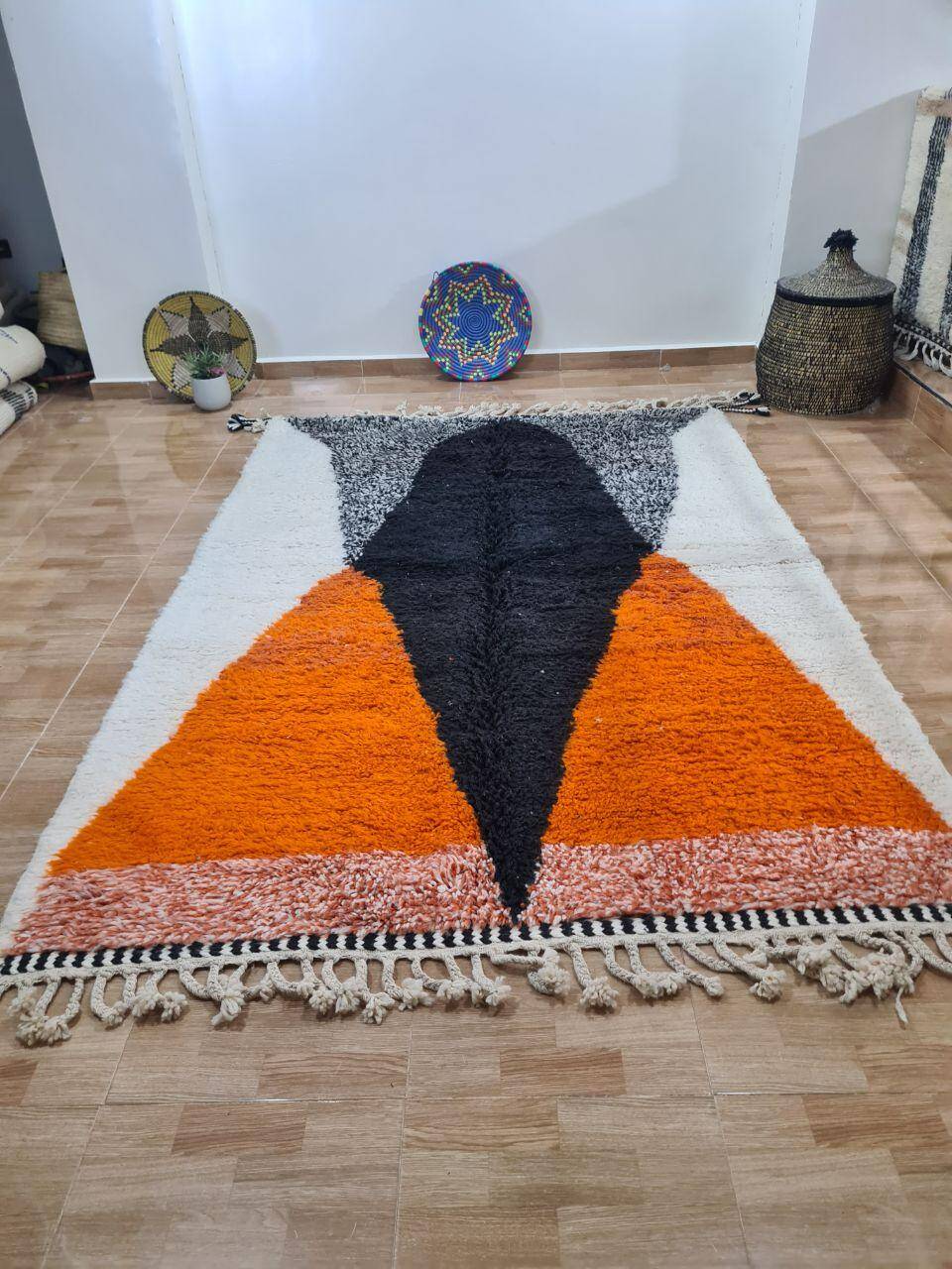 Handmade wool Berber rug 250x150 cm
