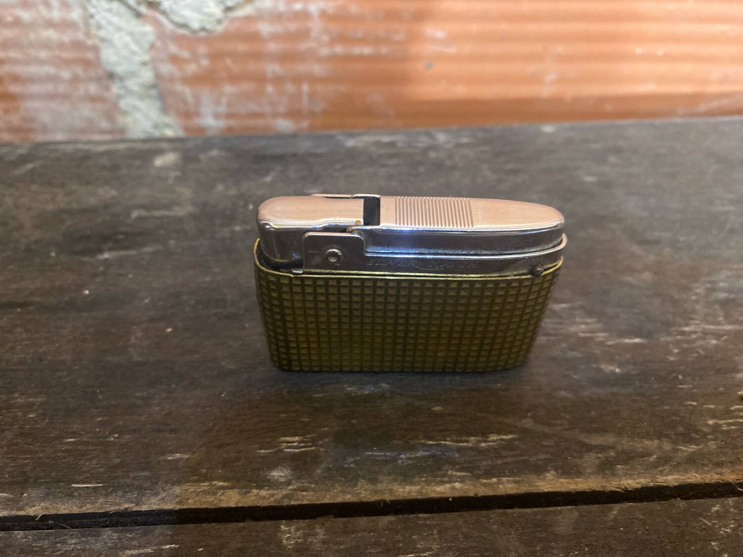 Vintage silver match chrome + gold metal lighter made in france