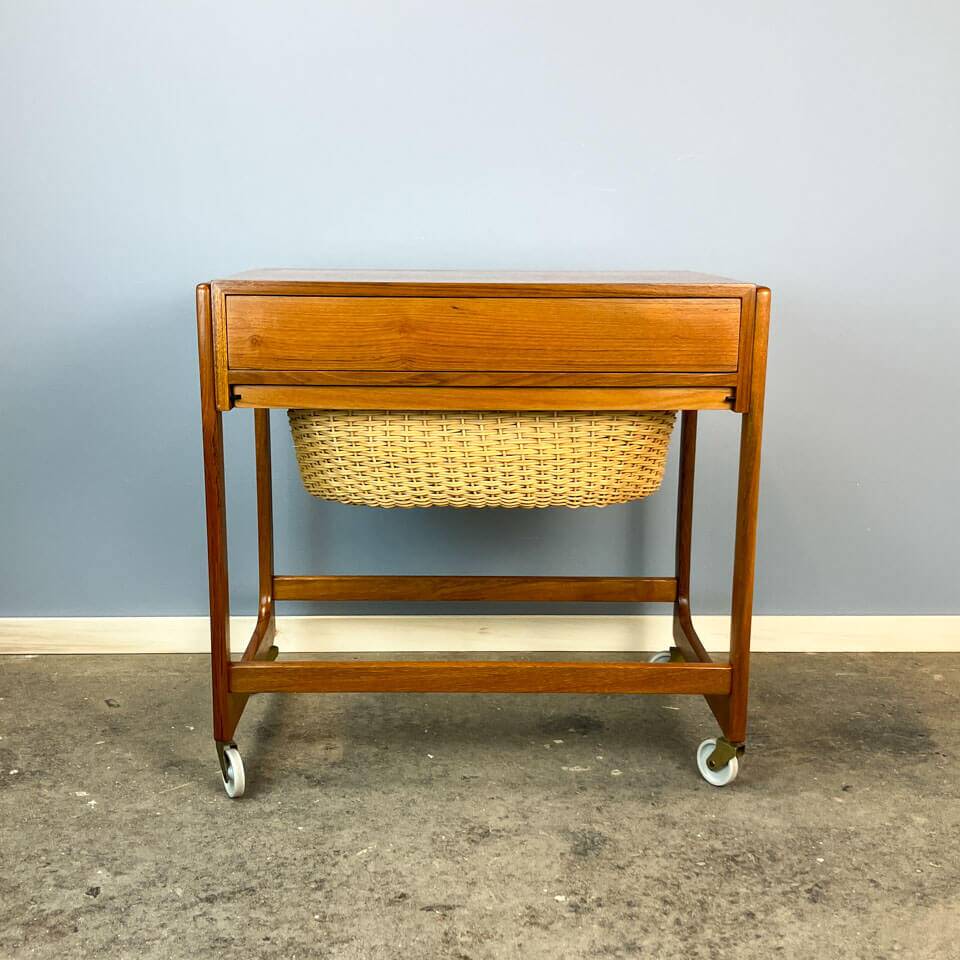 Rollable sewing box by BR Gelsted Denmark, teak, vintage from the 60s