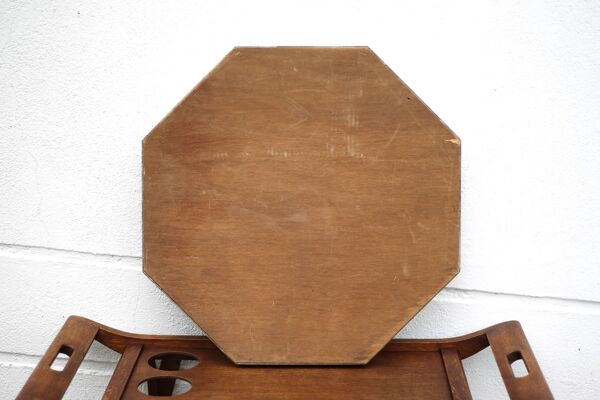 Miroir vintage, miroir bois recouvert d'étain, miroir étain années 60