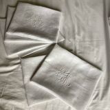 Set of 6 old large table napkins