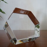 Baccarat crystal paper press - Signed hexagonal block