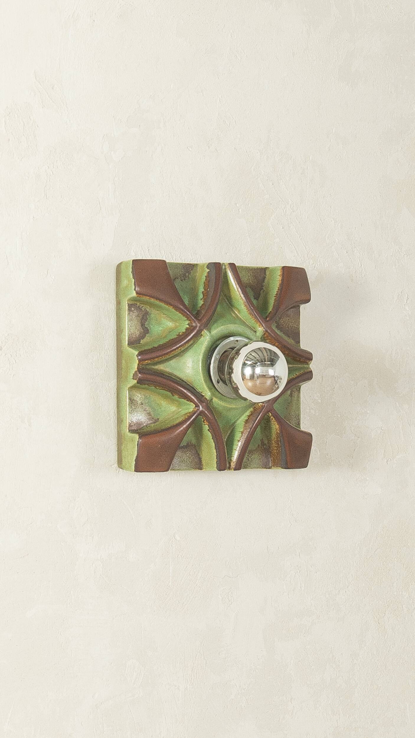 Ceramic wall lamp by Honsel, 1970s, Fat Lava glaze