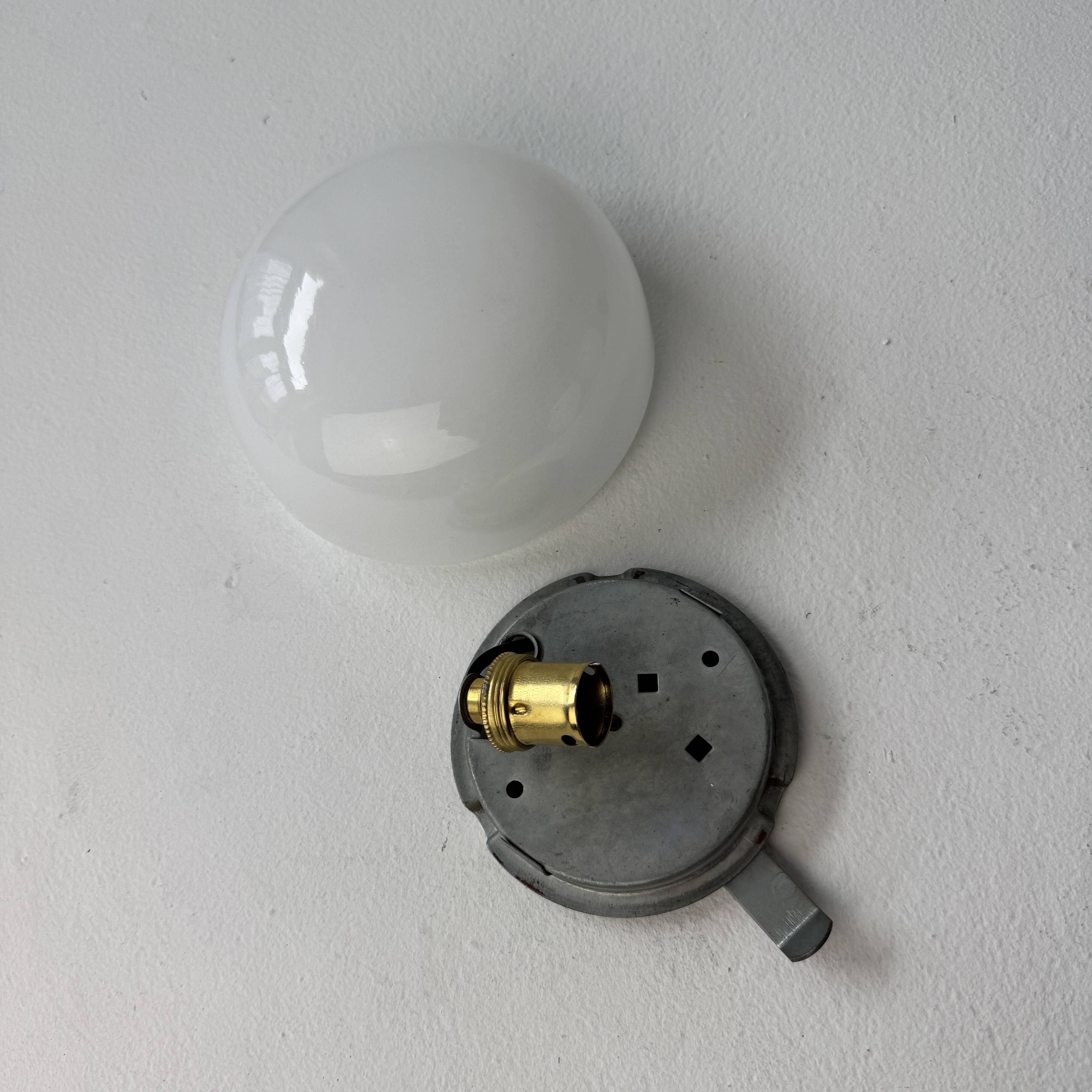 Small round opaline wall light 15 cm vintage