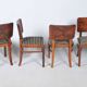Vintage Art Deco Chairs in Beech and Walnut Veneer, Czech, 1920s, Set of 4