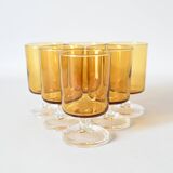 6 Cristal d'Arques Luminarc Sweden amber glasses