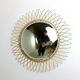 Vintage Bohemian golden sunburst mirror, 1960s